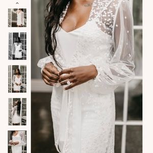 LE ROSE STORIES CAMILE SPOT LACE ROBE - INCLUDES SLIP, XL